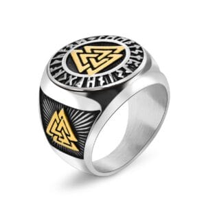 Valknut Rune Signet Ring