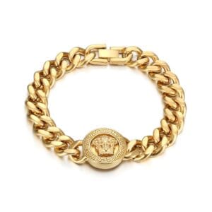 Gold Medusa Head Bracelet