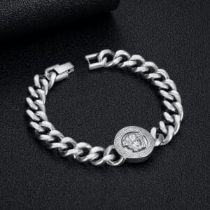 Silver Medusa Head Bracelet
